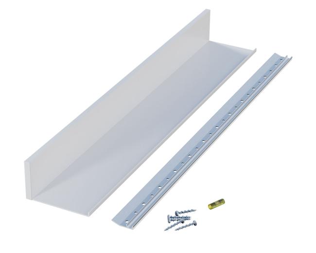 Shelf Brackets & Supports |  Slimline Channel Shelf – Aluminum – 24″ (610mm) L Shelf Home Black-Flat/White