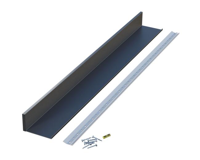 Shelf Brackets & Supports |  Slimline Channel Shelf – Aluminum – 36″ (914mm) L Shelf Home Black-Flat/White