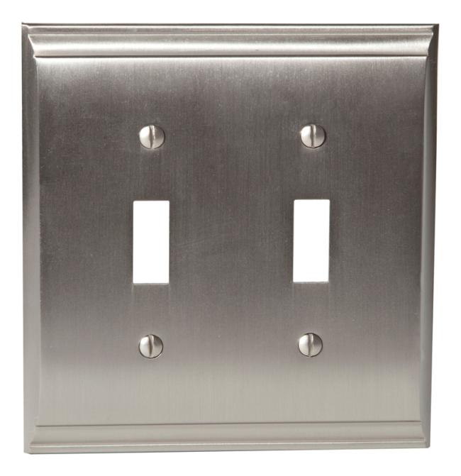 Switch Plates & Outlet Covers |  Candler Double Toggle Switchplate Cover Home Black Bronze/Bronze-Oil Rubbed/Golden Champagne/Nickel-Satin