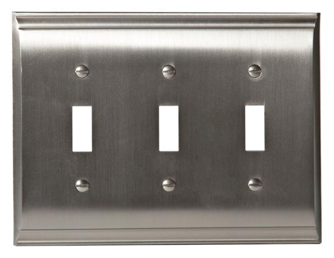 Switch Plates & Outlet Covers |  Candler Triple Toggle Switchplate Cover Home Black Bronze/Bronze-Oil Rubbed/Golden Champagne/Nickel-Satin