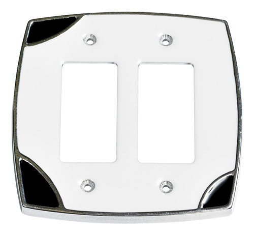 Switch Plates & Outlet Covers |  Double GFI/Paddle Switchplate Cover (White/Black) Home Switch Plates & Outlet Covers