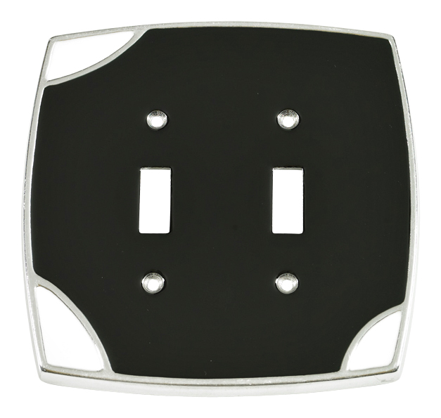 Switch Plates & Outlet Covers |  Double Toggle Switch Cover (Black/White) Home Switch Plates & Outlet Covers