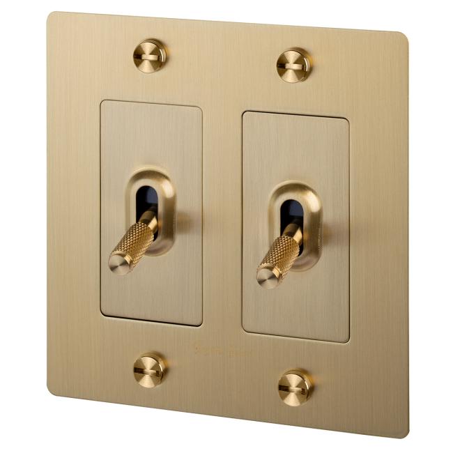 Switch Plates & Outlet Covers |  Double Toggle Switch – EACH Home Black/Brass/Bronze-Smoked/Steel/White