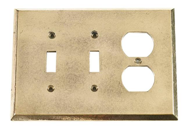 Switch Plates & Outlet Covers |  Duplex Outlet and Double Toggle Switch Cover (Natural Bronze) Home Switch Plates & Outlet Covers