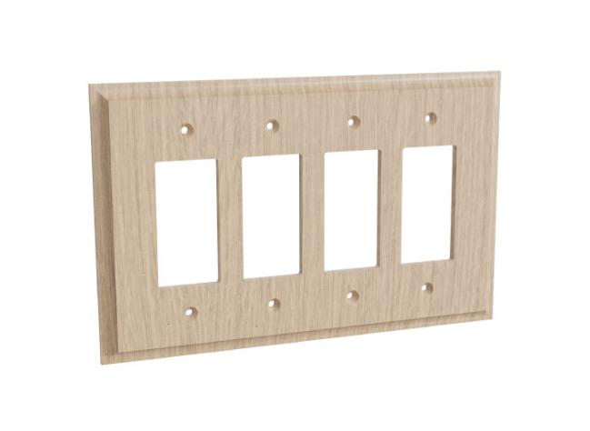 Switch Plates & Outlet Covers |  Finishing Touches Quad GFI/Paddle Switch Plate Home Switch Plates & Outlet Covers