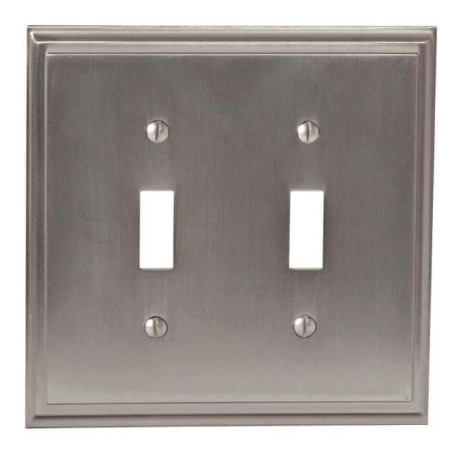 Switch Plates & Outlet Covers |  Mulholland Double Toggle Switchplate Cover Home Black Bronze/Bronze-Oil Rubbed/Golden Champagne/Nickel-Satin