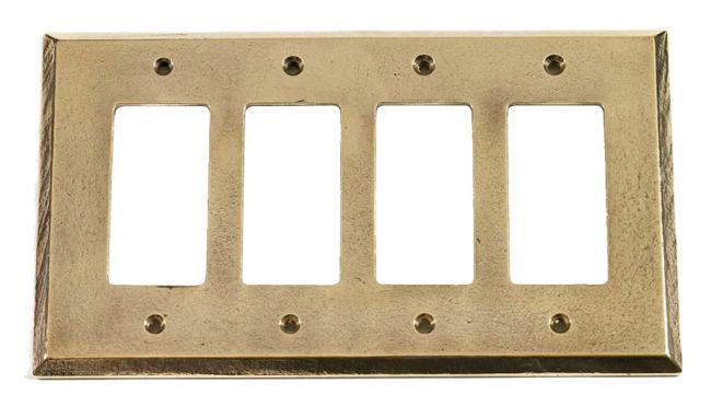 Switch Plates & Outlet Covers |  Quadruple GFI/Paddle Switchplate Cover (Natural Bronze) Home Switch Plates & Outlet Covers