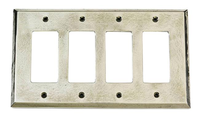 Switch Plates & Outlet Covers |  Quadruple GFI/Paddle Switchplate Cover (White Bronze) Home Switch Plates & Outlet Covers