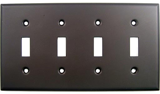 Switch Plates & Outlet Covers |  Quadruple Switch Plate (Oil Rubbed Bronze) Home Switch Plates & Outlet Covers