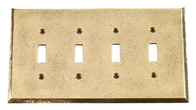 Switch Plates & Outlet Covers |  Quadruple Toggle Switchplate Cover (Natural Bronze) Home Switch Plates & Outlet Covers