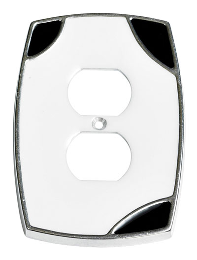 Switch Plates & Outlet Covers |  Single Duplex Outlet Cover (White/Black) Home Switch Plates & Outlet Covers