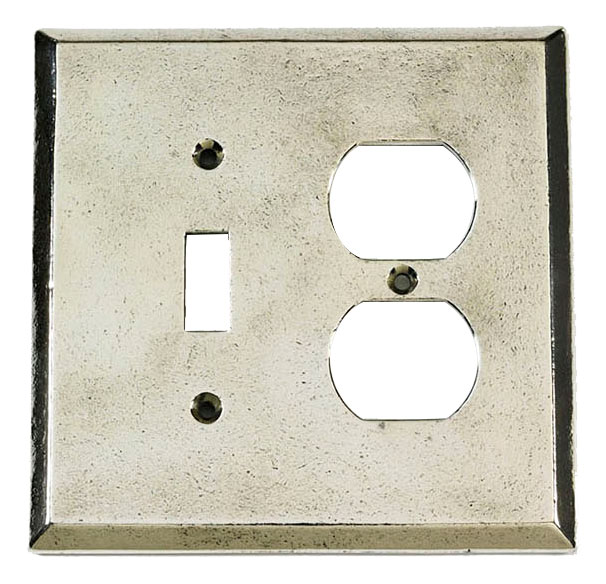 Switch Plates & Outlet Covers |  Single Toggle with Duplex Outlet Cover (White Bronze) Home Switch Plates & Outlet Covers