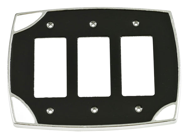 Switch Plates & Outlet Covers |  Triple GFI/Paddle Switchplate Cover (Black/White) Home Switch Plates & Outlet Covers