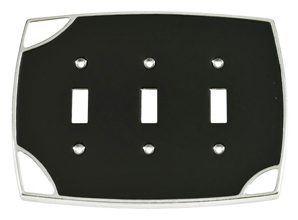 Switch Plates & Outlet Covers |  Triple Toggle Switch Cover (Black/White) Home Switch Plates & Outlet Covers