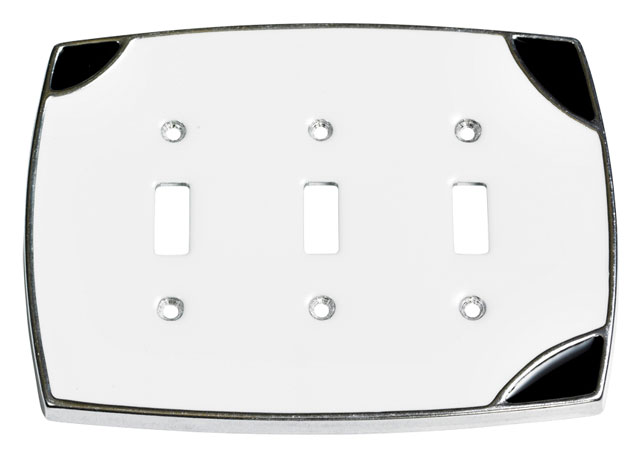 Switch Plates & Outlet Covers |  Triple Toggle Switch Cover (White/Black) Home Switch Plates & Outlet Covers