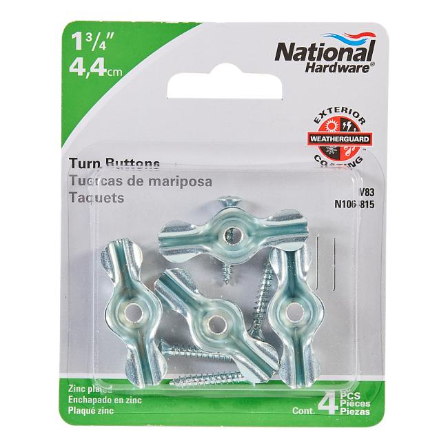 Window Hardware |  National V83 Turn Button – 4 per Pack (Zinc Plated) Home Window Hardware