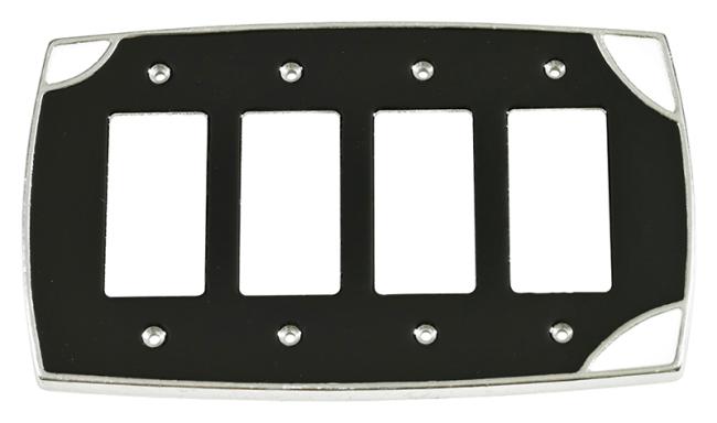 Switch Plates & Outlet Covers |  Quadruple GFI/Paddle Switchplate Cover (Black/White) Home Switch Plates & Outlet Covers