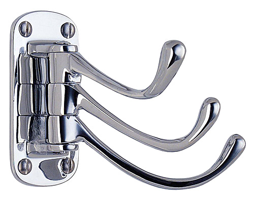 Decorative & Functional Hooks |  3″ (76mm) Triple Coat Hook (Polished Chrome) Decorative & Functional Hooks Decorative & Functional Hooks