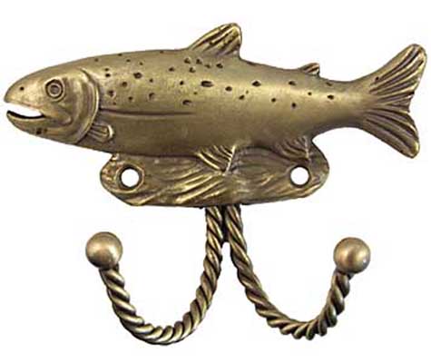 Decorative & Functional Hooks |  3″ (76mm) Trout Hook (Antique Brass) Decorative & Functional Hooks Decorative & Functional Hooks