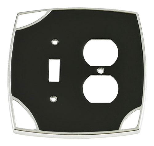 Switch Plates & Outlet Covers |  Single Toggle with Duplex Outlet Cover (Black/White) Home Switch Plates & Outlet Covers