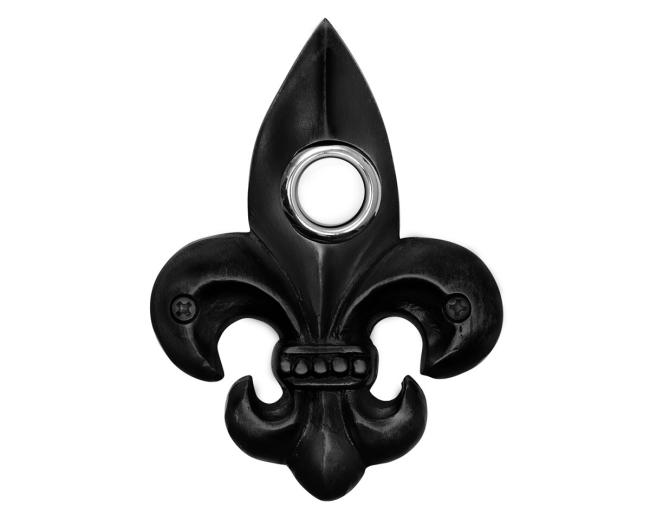 Doorbell Buttons |  Solid Brass  Small Fleur De Lis Doorbell Button